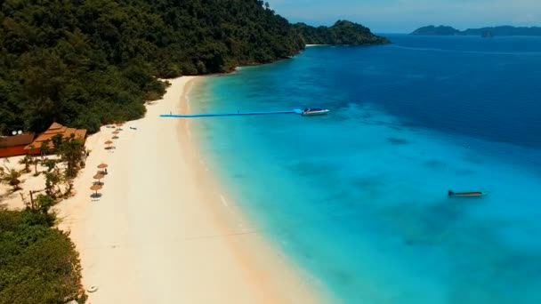 Vista Aérea Ilha Nyang Phee Andaman Fronteira Marítima Tailândia Mianmar — Vídeo de Stock