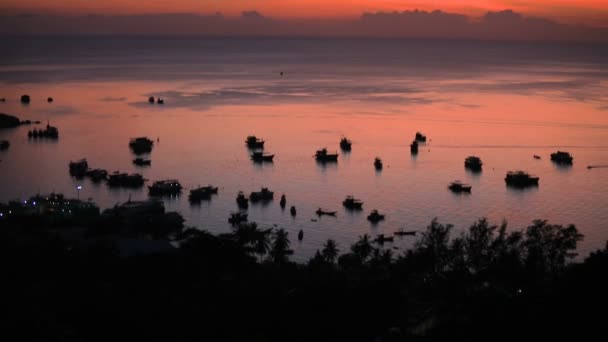 Красивий Захід Сонця Небо Koh Tao Suratthani Півдні Таїланду — стокове відео