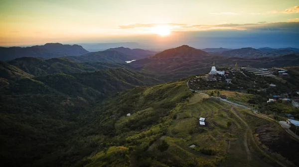 Pohled Vysokého Úhlu Khao Koh Nejoblíbenější Zimní Cestování Cíl Petchabun — Stock fotografie