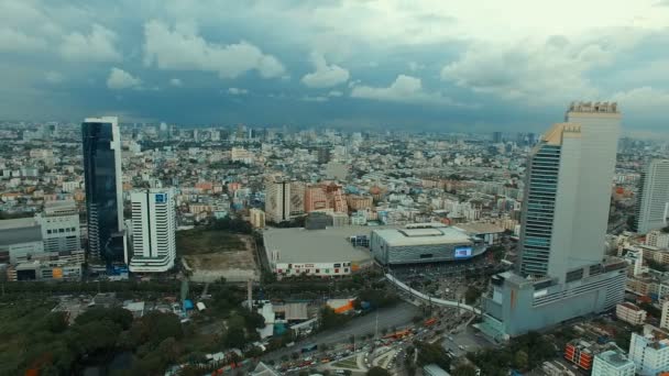 曼谷及首都建筑物的航拍图 — 图库视频影像