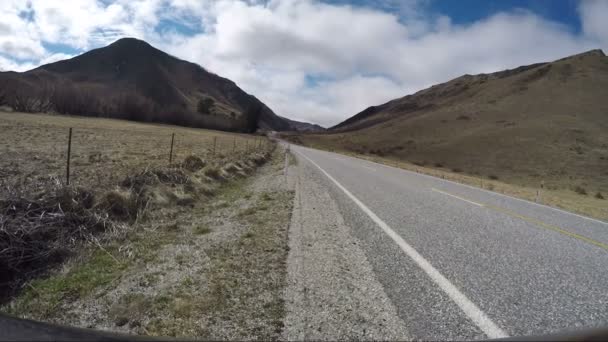 Aziatische Het Nemen Van Video Dash Cam Bij Arthur Pass — Stockvideo