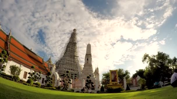 Tidsfördröjning För Wat Arun Templet Mest Populära Resor Destination Bangkok — Stockvideo