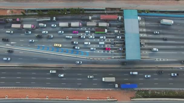Antenn Syn Trafiken Rusningstid Bangkok Motorväg — Stockvideo
