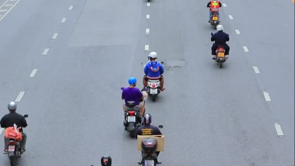 Bange Net Thailand August4 2015 Grupo Motocicletas Corriendo Carril Múltiple — Vídeo de stock