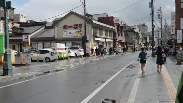 Hokkaido Japan October7 2018 Tourist Walking Otaru Town Street Otaru — Stock Video