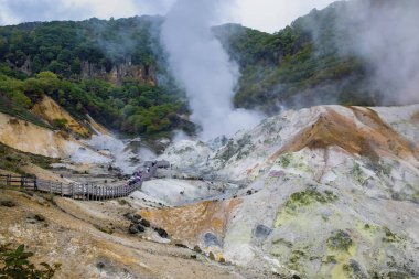 Jigokudani sıcak bahar valley Hokkaido'da sapporo biri en popüler doğal seyahat hedef 