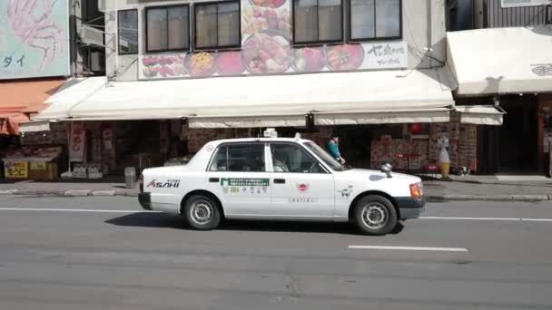 Hokkaido Japan October8 2018 Oude Toyota Taxi Rijden Soen Hassamu — Stockvideo