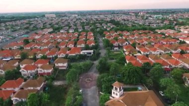 bangkok Tayland ev köyünün havadan görünümü