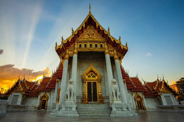 Wat Benchamabophit Templo Uno Los Destinos Más Populares Viaje Bangkok — Foto de Stock