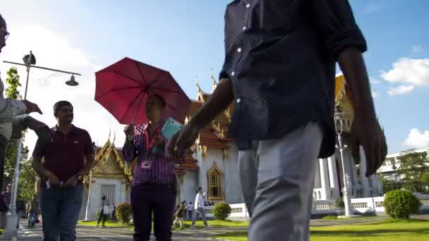 Бангкок Таиланд 27Октября2018 Время Истечения Вата Benchamabophit Мраморный Храм — стоковое видео