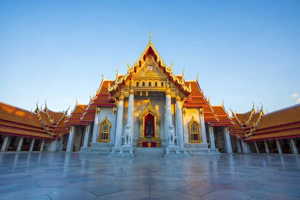 Wat Benchamabophit Tempio Marmo Una Delle Destinazioni Più Popolari Thailandia — Foto Stock