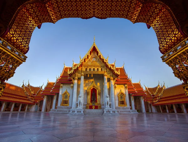 Wat Benchamabophit Marble Temple One Most Popular Traveling Destination Bangkok — Stock Photo, Image