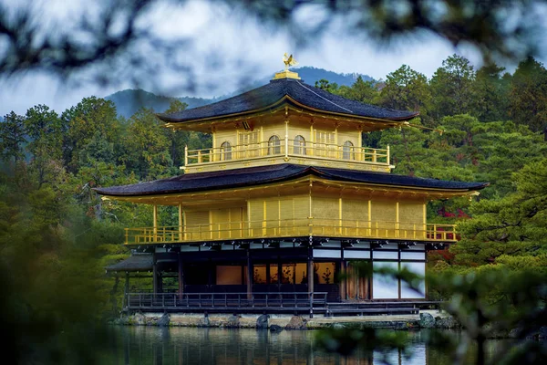 Храм Кинкаку Дзи Храм Золотого Павильона Киото Япан Один Самых — стоковое фото