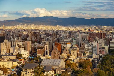 osaka City kentsel konut binası ile yüksek açılı görünüş 