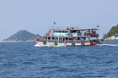 Koh tao surathani Tayland - march7, 2018: tüplü dalış tekne boading dalış hedefe Tayland koh tao surathani Güney