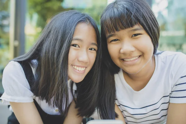 Toothy Smiling Face Asian Teenager Happiness Emotion — Stock Photo, Image