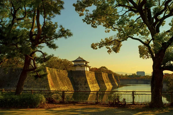 Zamek Osaka Jeden Najbardziej Popularnym Celem Podróży Japonii — Zdjęcie stockowe