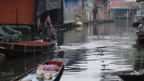 Plovoucí Trh Dumneon Saduak Ratchburi Thailand — Stock video