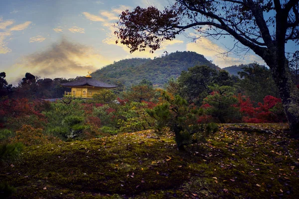 Kinkaku Rozciągacz Rozciągacz Złotego Pawilonu Kyoto Japan Jeden Najbardziej Popularnych — Zdjęcie stockowe