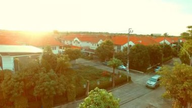 bangkok Tayland ev köyünün havadan görünümü