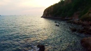 beuatiful deniz scape ve günbatımı gökyüzü hava görünümünü