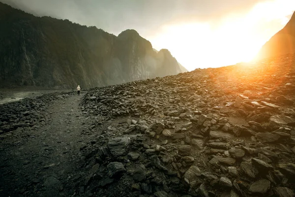 Pěší stezka v Franz Josef ledovec Nový Zéland — Stock fotografie