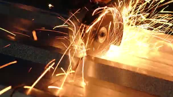 Metalen Snijblad Gereedschap Werken Metalen Plaat — Stockvideo