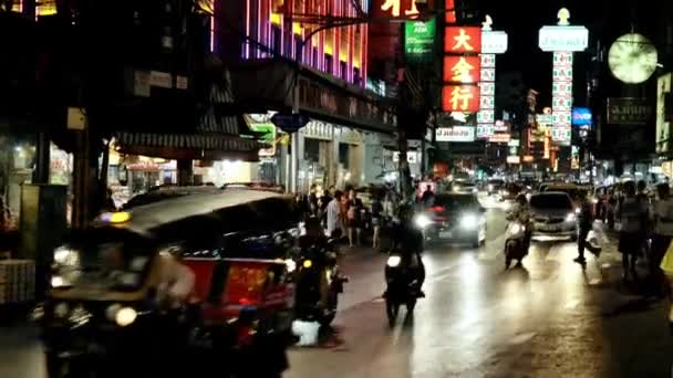 Voertuig Druk Architectuur Azië Aziatisch Bangkok Gebouw Bedrijf Auto Steden — Stockvideo