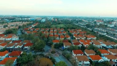 bangkok Tayland ev köyünün havadan görünümü