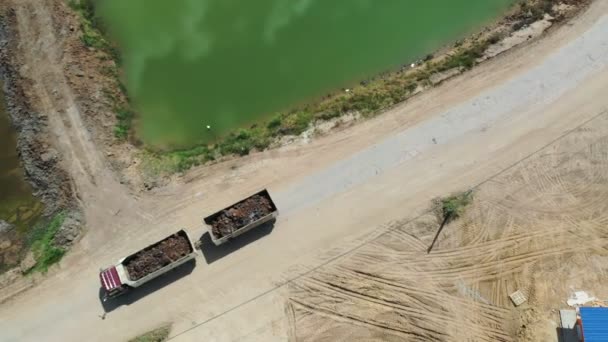 ミッドランド土壌と砂鉱山の航空写真 — ストック動画