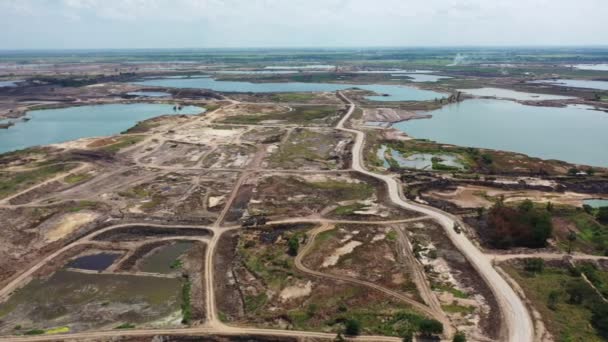 Vista Aérea Solo Médio Local Mineração Areia — Vídeo de Stock