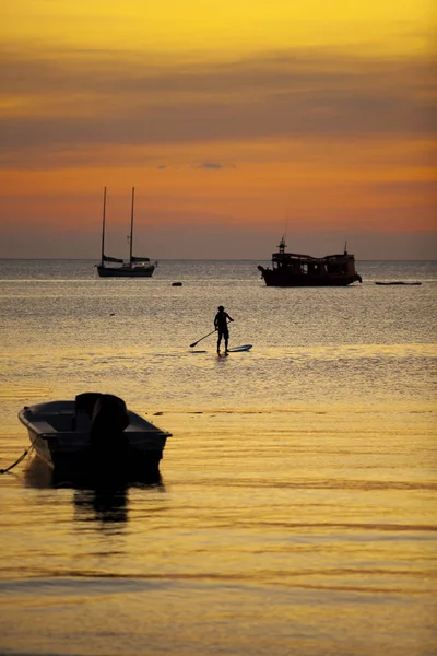 Cielo Hermoso Atardecer Playa Mar Vacaciones — Foto de Stock