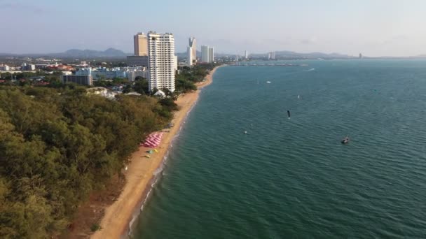 Letecký Pohled Pattaya Beach Chonburi Východní Thajsko — Stock video