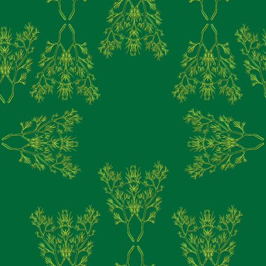 Elle çizilmiş dallarla kusursuz desen