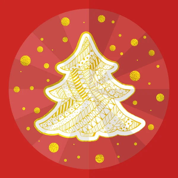 Χριστουγεννιάτικη κάρτα διακοπών σε κινέζικα Origami στυλ — Διανυσματικό Αρχείο