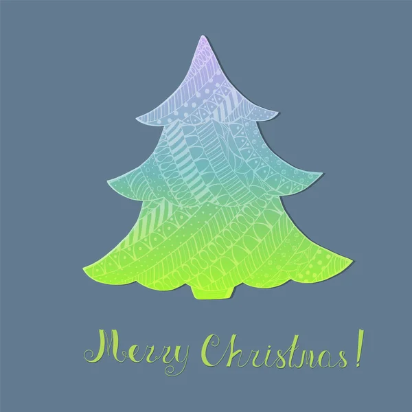 Přechod vánoční strom se vzorem a písmeny — Stockový vektor