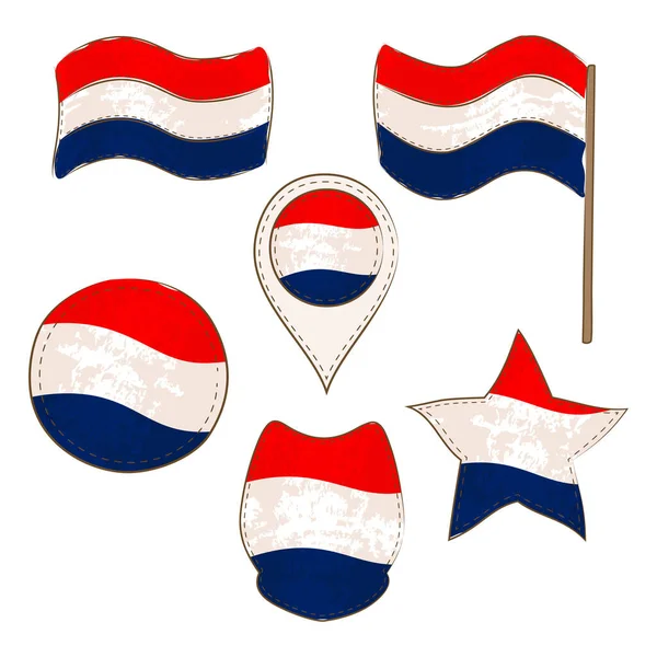 Flag of Netherlands Performed in Defferent Shapes — Stock Photo, Image