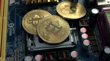 Şifreli para birimi Altın Bitcoin - BTC - Bit Sikke. Ana kartta bitcoin var..