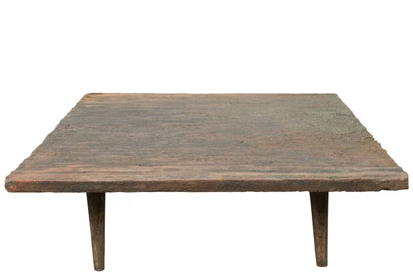 古い木のテーブルの白い背景をトップ表示されるモンタージュのあなたの製品または — ストック写真