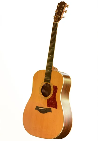 Beyaz Arka Plan Üzerinde Izole Sarı Gitar — Stok fotoğraf