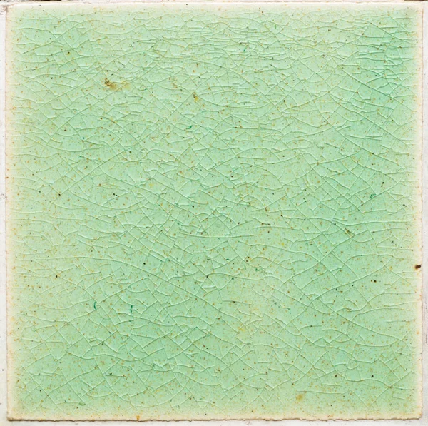 Close Fundo Textura Estrias Rachadas Azulejo Verde Esmeralda — Fotografia de Stock