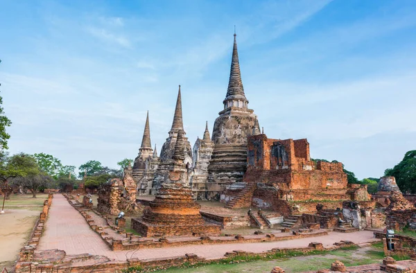 Gamla Templets Arkitektur Wat Phrasrisanphet Ayutthayaprovinsen Thailand Världsarv — Stockfoto
