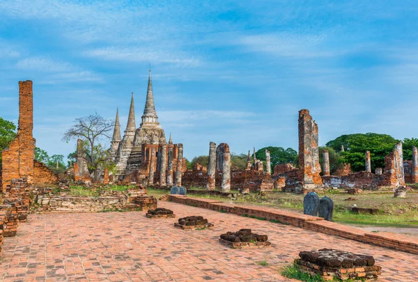 Old Temple Architecture Wat Phrasrisanphet Prowincji Ayutthaya Tajlandia Lista Światowego — Zdjęcie stockowe