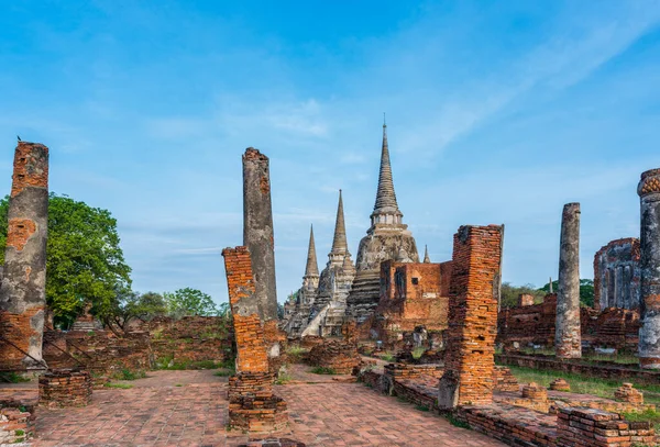 Old Temple Architecture Wat Phrasrisanphet Província Ayutthaya Tailândia Património Mundial — Fotografia de Stock