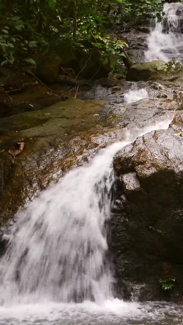 Prachtige Natuur Van Kathu Waterval Bij Phuket Provincie Thailand — Stockvideo