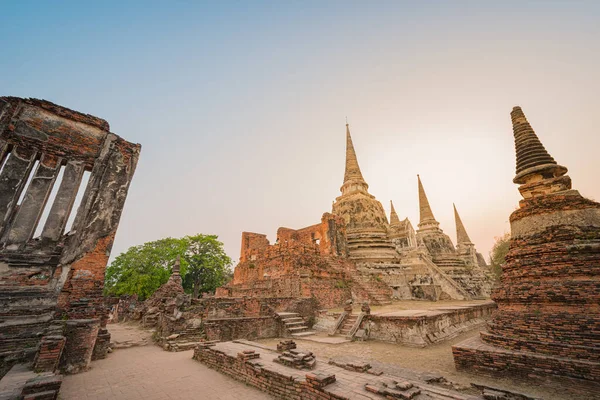 Old Temple Architecture Wat Phra Sanphet Vid Ayutthaya Thailand Världsarv — Stockfoto
