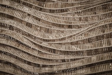 Dalga kahverengi el halısının modern tarz doğa arka planı dekoratif duvar için bambu dokusu dokusu dokusudur