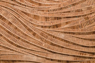 Dalga kahverengi el halısının modern tarz doğa arka planı dekoratif duvar için bambu dokusu dokusu dokusudur