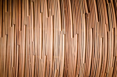 Kahverengi el halısının geleneksel Thai tarzı doğa arka planı mobilya malzemesi için el dokuma dokusu rattan yüzeyi