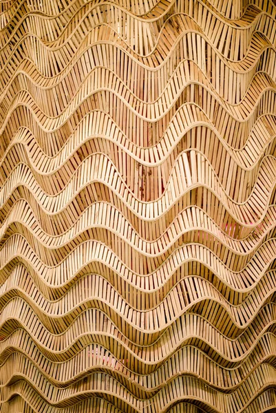 Modern Style Pattern Nature Background Wave Brown Handicraft Weave Texture — Stock Photo, Image